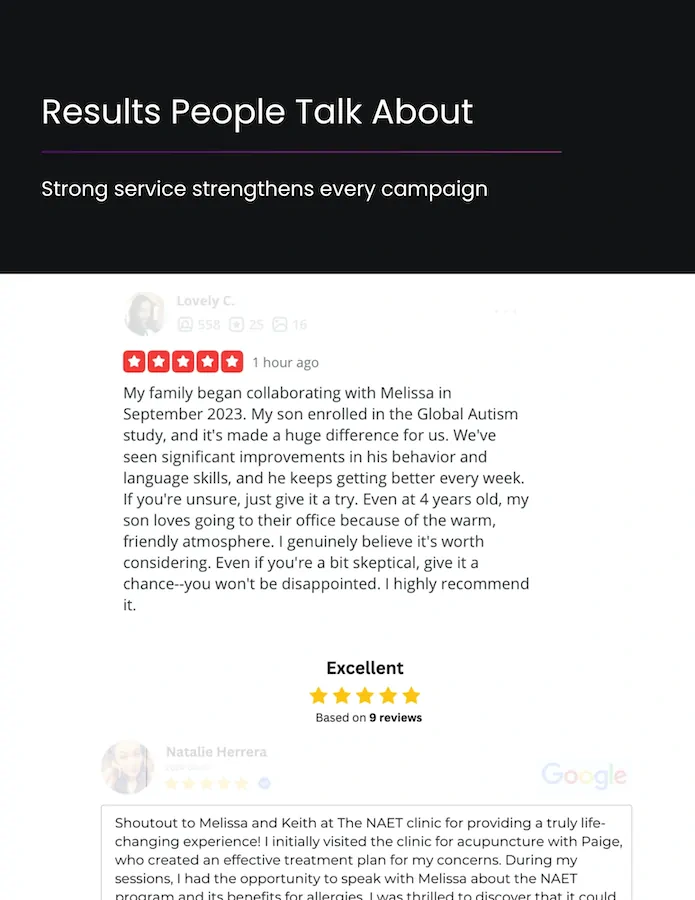 Happy customer reviews