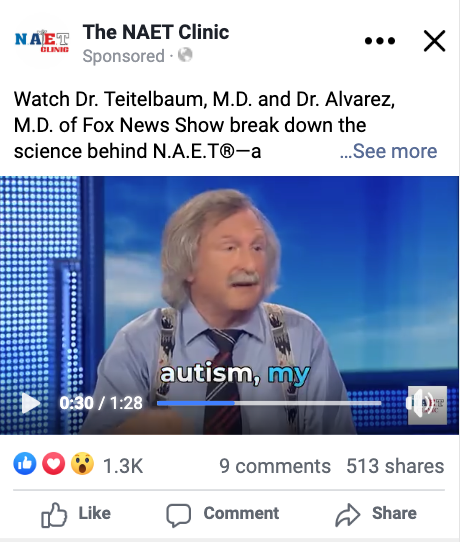 Educational clinic video ad screenshot featuring a doctor interview