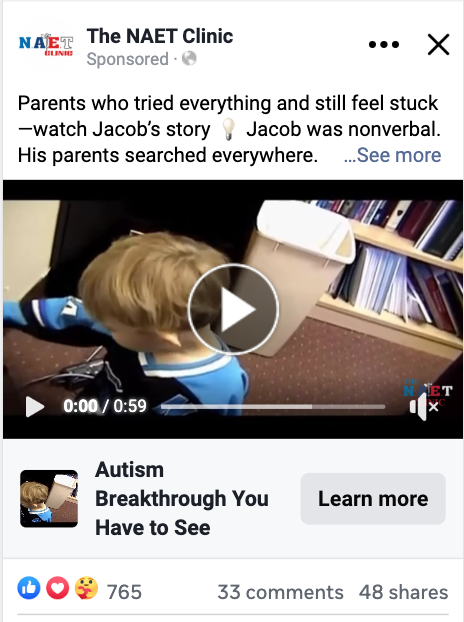 Patient-story video ad screenshot from the original clinic campaign