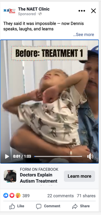 Clinic patient video campaign screenshot from the original case deck